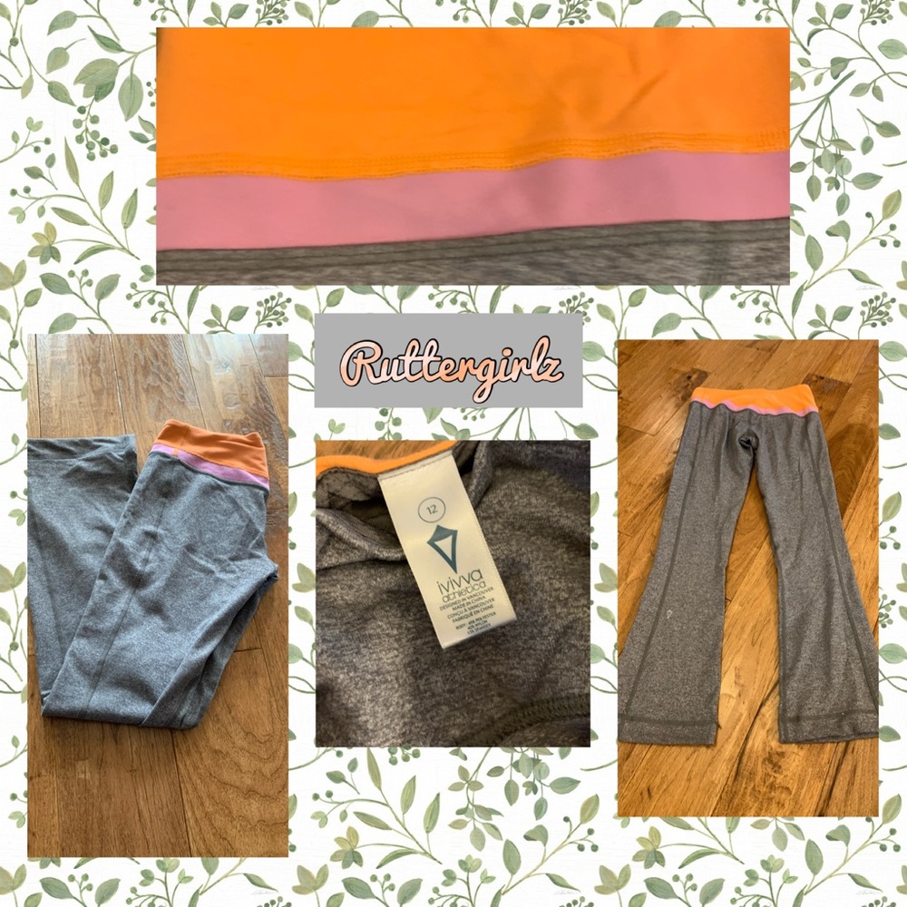 Ivivva Gray w/PInk & Orange Leggings